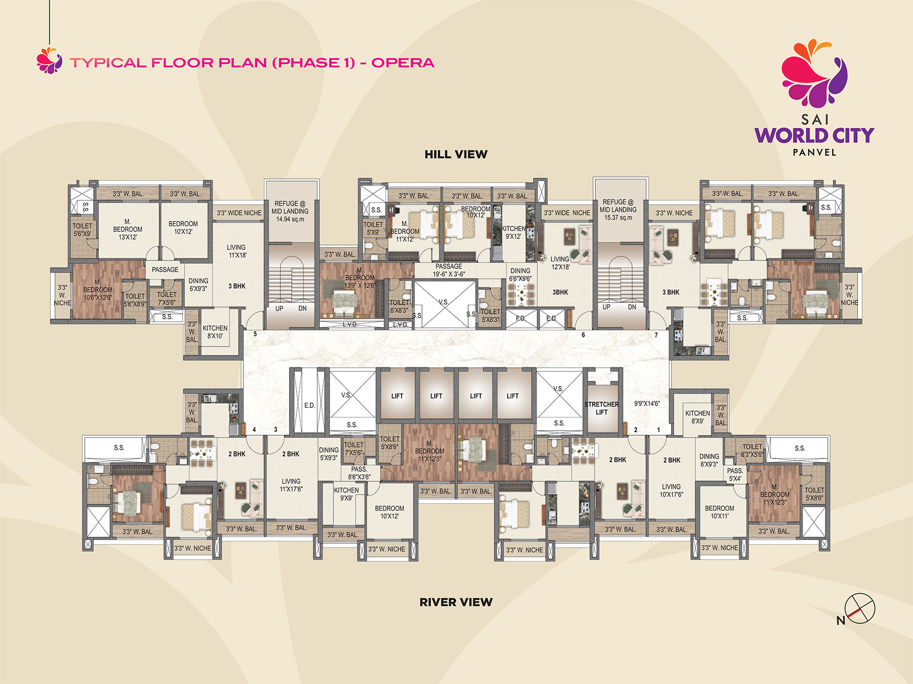 TYPICAL FLOOR PLAN (PHASE 1) - OPERA