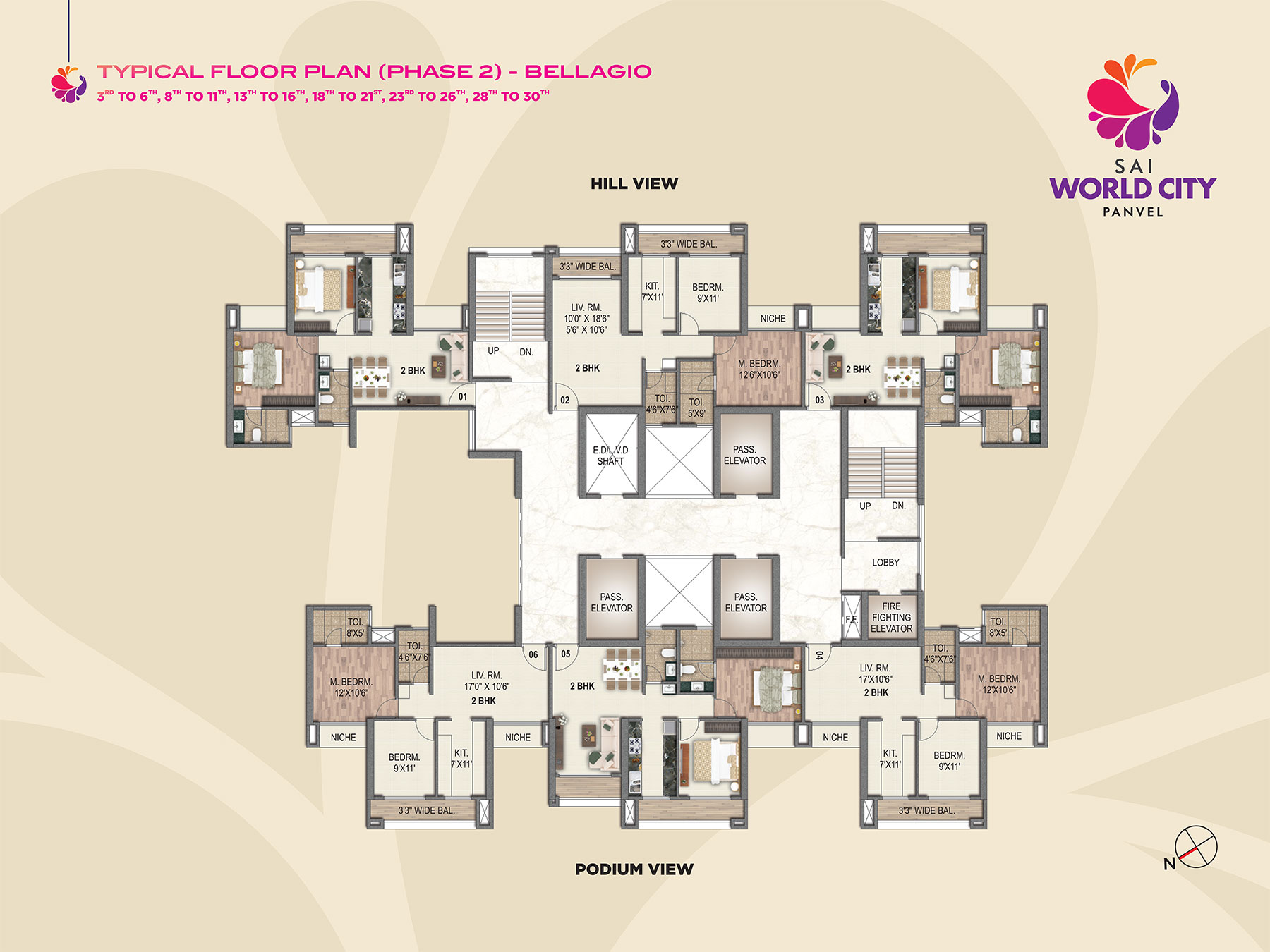 TYPICAL FLOOR PLAN (PHASE 2) - BELLAGIO