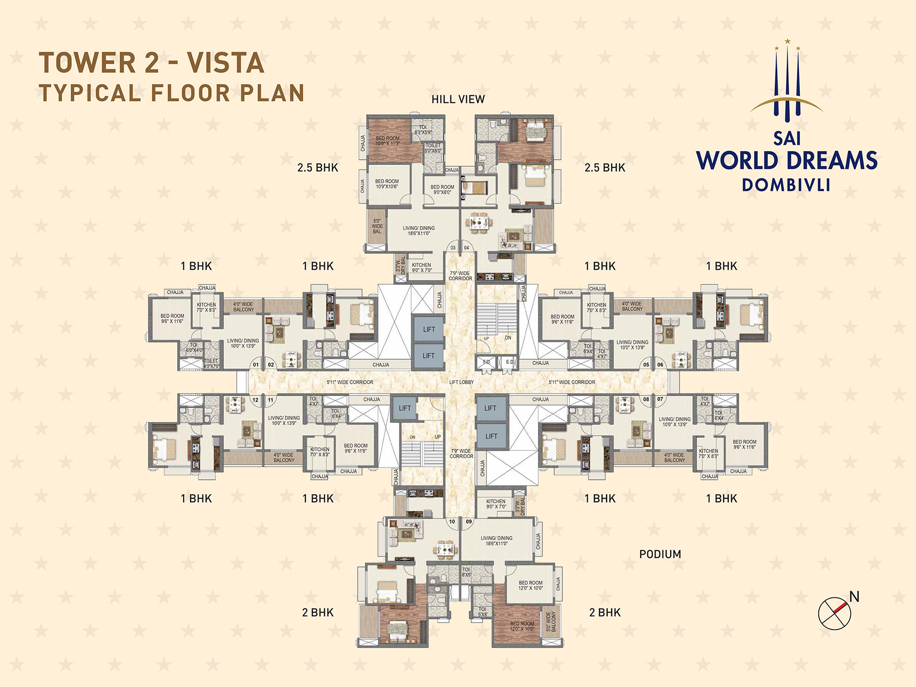 TOWER 2 VISTA TYPICAL FLOOR PLAN