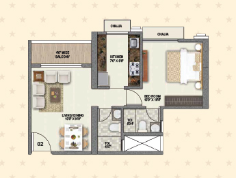 TOWER 2 VISTA_1 BHK UNIT PLAN