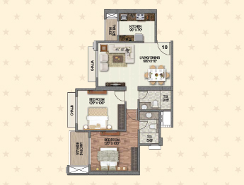 TOWER 2 VISTA_2 BHK UNIT PLAN