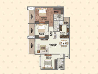 TOWER 4 SPRING_3 BHK UNIT PLAN