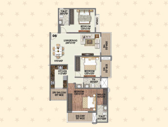 TOWER 4 SPRING_3 BHK UNIT PLAN