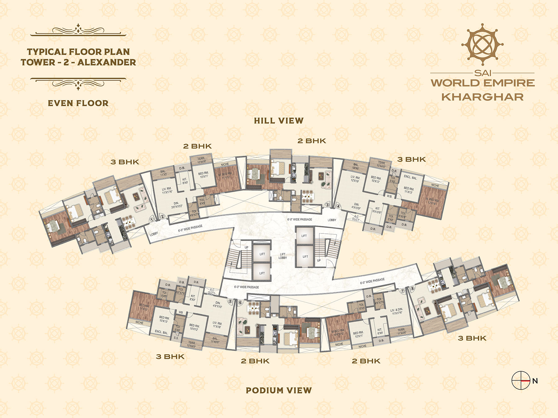 Typical Floor Plan Tower 2 Alexander Even Floor