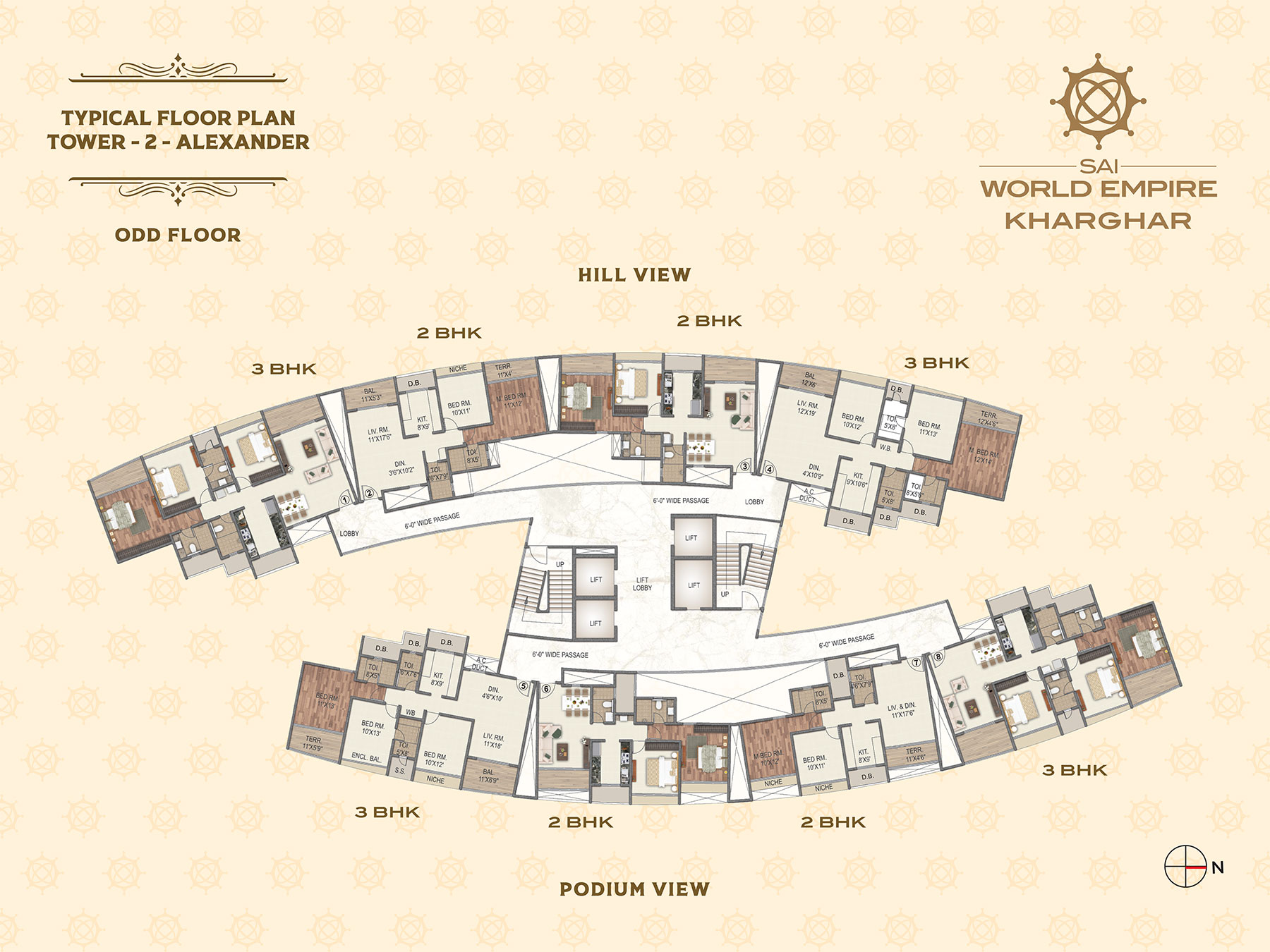 Typical Floor Plan Tower 2 Alexander Odd Floor