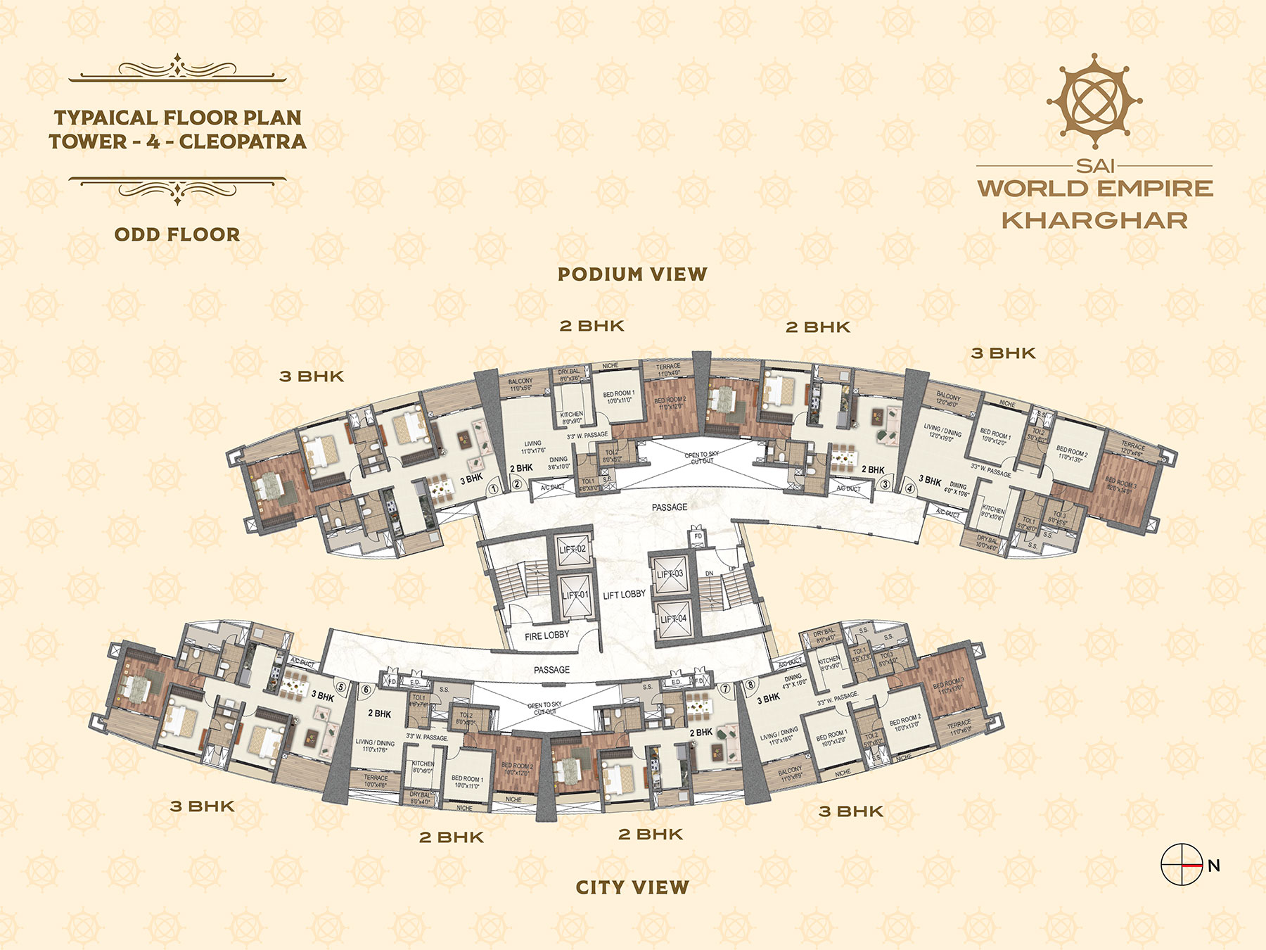 Typical Floor Plan Tower 4 Cleopatra Odd Floor