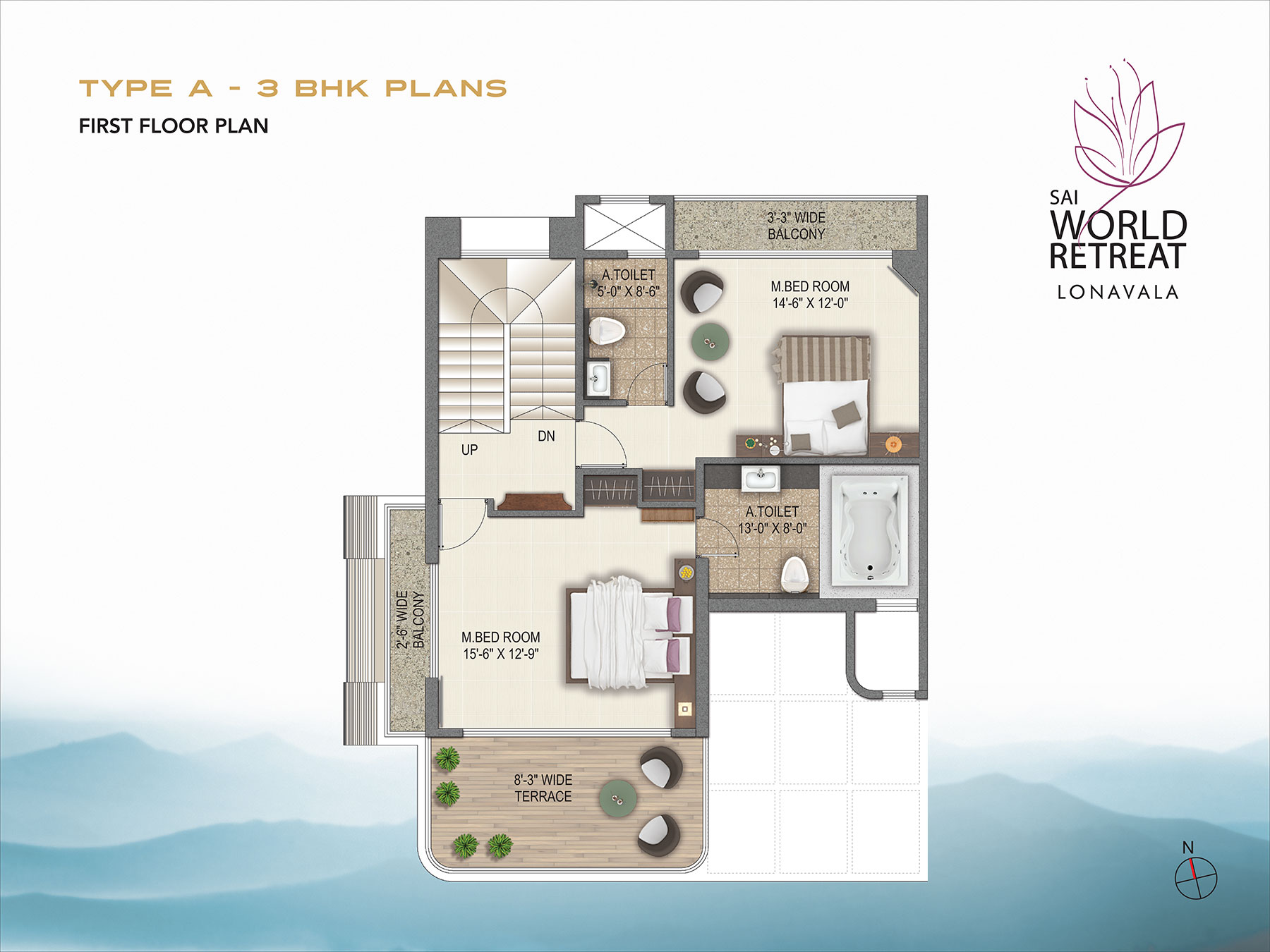 Type A 3BHK plans  First Floor Plan